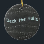 Décoration En Céramique Chalkboard<br><div class="desc">Customize this tree ornament on the back side with any names or text.</div>