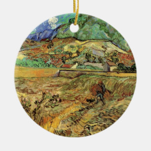 Décoration En Céramique Champ de blé clos avec paysan par Vincent van Gogh