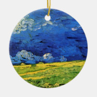 Champ de blé sous ciel nuageux par Vincent van Gog
