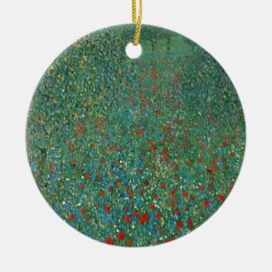Décoration En Céramique Champ de coquelicots par Gustav Klimt, Art Nouveau