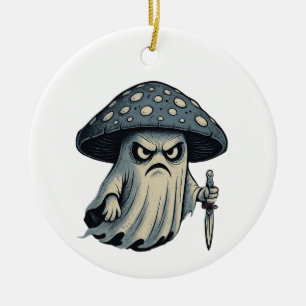 Décoration En Céramique Champignon Tueur – Fantôme Effrayant avec Couteau