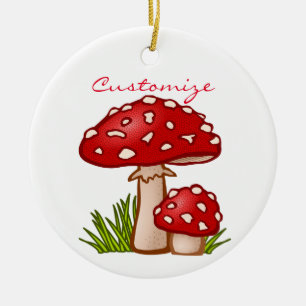 Décoration En Céramique Champignons Amanita Rouge Thunder_Cove
