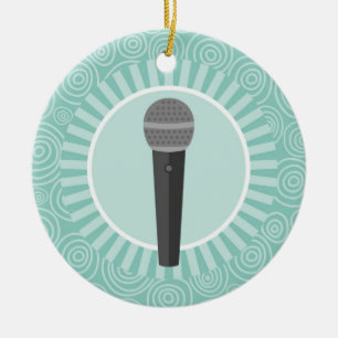 Décoration En Céramique Chanteur Fun Turquoise Swirl