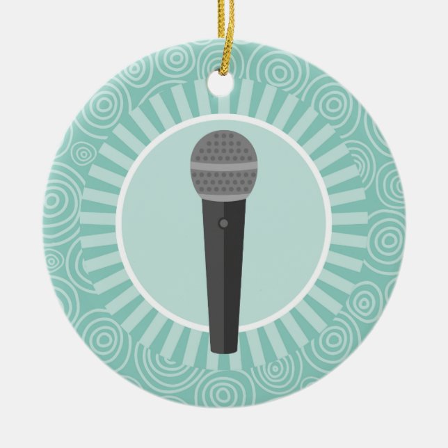 Décoration En Céramique Chanteur Fun Turquoise Swirl (Devant)