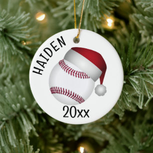Décoration En Céramique Chapeau de Noël de baseball Christmas