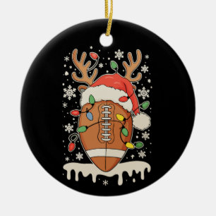 Décoration En Céramique Chapeau de Noël de football Santa Renne Lumières d