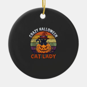 Décoration En Céramique Chapeau de sorcière de citrouille noire de dame de