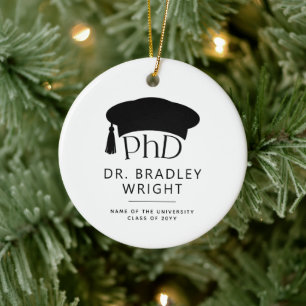 Décoration En Céramique Chapeau doctoral personnalisé de doctorat pour la 