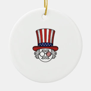 Décoration En Céramique Chapeau haut de forme à l'envers patriotique visag