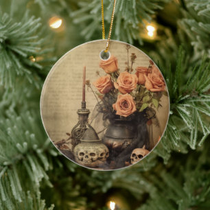 Décoration En Céramique Chariot Halloween vintage (4)