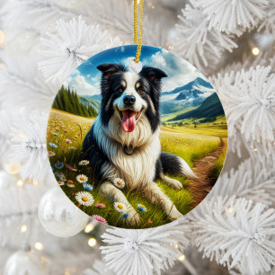 Décoration En Céramique Charmant Border Collie Cadeau