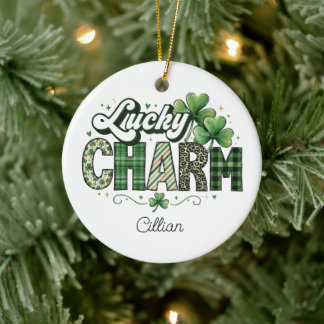 Décoration En Céramique Charme Chanceux Tissu Mignon Aspect Cute St Patric