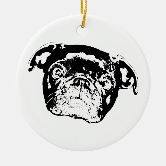 Décoration En Céramique Charme d'esprit de pug de vacances (Devant)