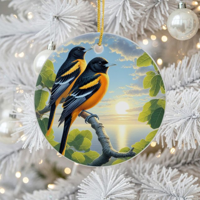 Décoration En Céramique Charming Baltimore Oriole Bird Keepsake (Créateur téléchargé)