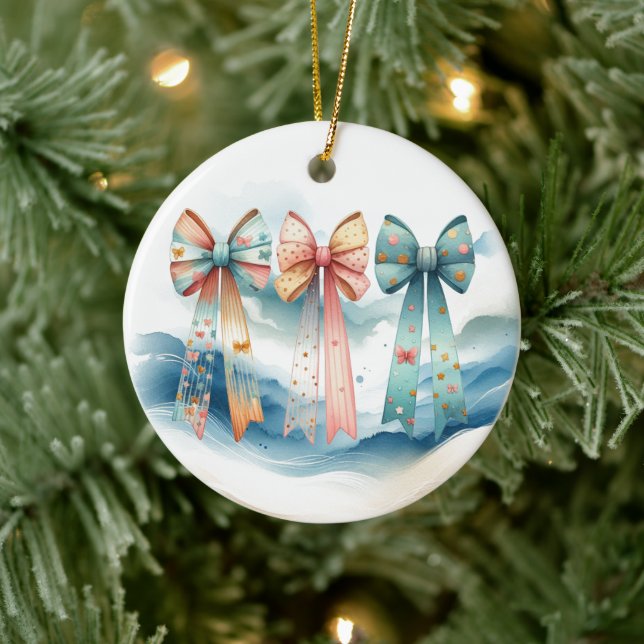 Décoration En Céramique Charming Patterned Trailing Bows (Arbre)