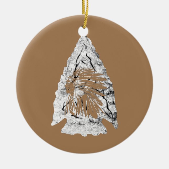 Décoration En Céramique Chasseur de pointes Arrowhead Chef indien Chasse R (Devant)