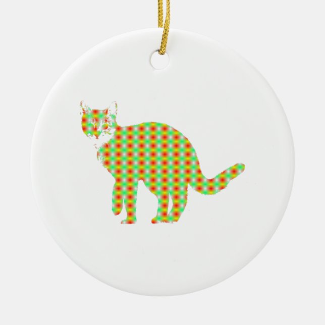 Décoration En Céramique Chat à motifs (Devant)