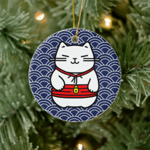 Décoration En Céramique Chat chanceux japonais ou Maneki-Neko