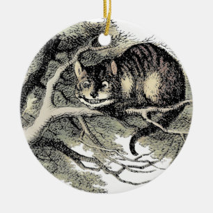 Décoration En Céramique Chat de Cheshire Alice au Pays des Merveilles Clas