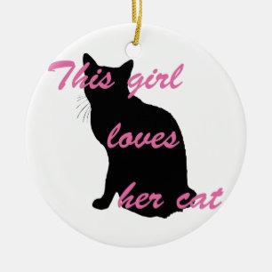 Décoration En Céramique Chat de Girl