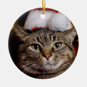 Décoration En Céramique Chat de Noël