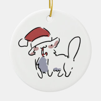 Décoration En Céramique Chat de Noël