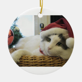 Décoration En Céramique chat de Noël