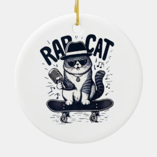 Décoration En Céramique Chat de rap Harmonie