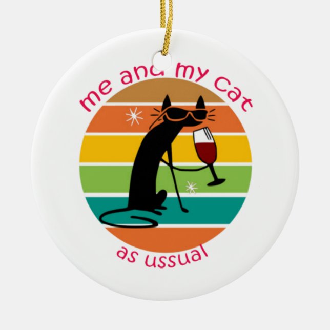 Décoration En Céramique Chat drôle (Devant)