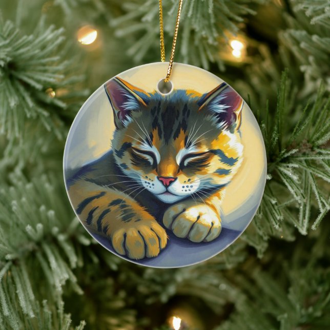 Décoration En Céramique Chat endormi (Arbre)