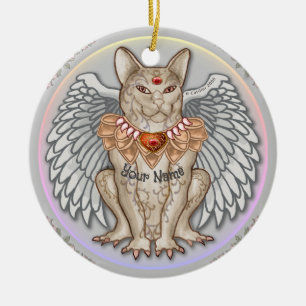 Décoration En Céramique Chat Gargoyle aux Bijoux