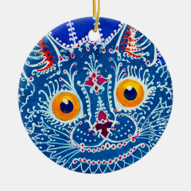 Décoration En Céramique Chat gothique bleu (Devant)