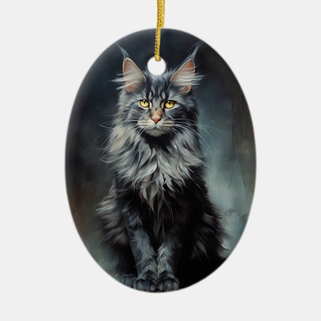 Décoration En Céramique chat Maine Coon (Devant)