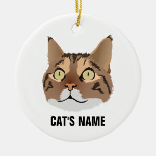 Décoration En Céramique Chat tigré personnalisé