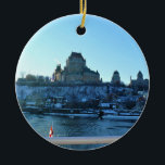 Décoration En Céramique Château Frontenac, Québec, Canada<br><div class="desc">View of Chateau Frontenac and Old Québec City while on the ferry crossing the Saint Lawrence River à Québec,  Canada. Photo prise en février 2012.</div>