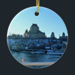 Décoration En Céramique Château Frontenac, Québec, Canada<br><div class="desc">View of Chateau Frontenac and Old Québec City while on the ferry crossing the Saint Lawrence River à Québec,  Canada. Photo prise en février 2012.</div>