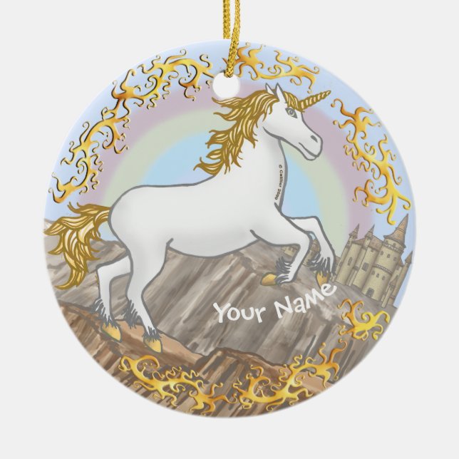 Décoration En Céramique Château Unicorn (Devant)