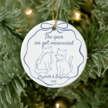 Chats drôles dessinés à la main pour le 1er Noël d