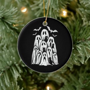 Décoration En Céramique Chats fantômes d'Halloween amateur de saison effra