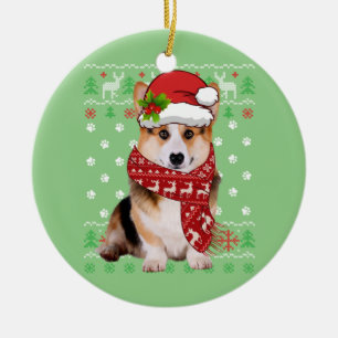 Décoration En Céramique Chaud moche Noël Corgi Chien Chien Chien Chien Chi