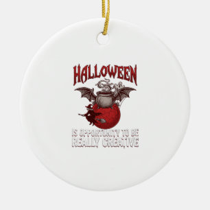 Décoration En Céramique Chaudron à ailes de chauve-souris d'Halloween Sorc