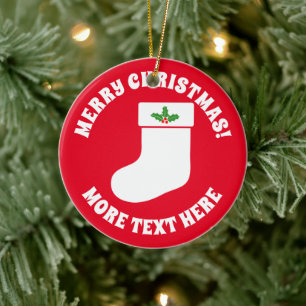 Décoration En Céramique Chaussette mignonne de Noël pour arbre de Noël en