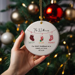 Décoration En Céramique Chaussettes de Noël jolie photo personnalisée<br><div class="desc">Retro Noël mignon Photo personnalisée Ornement en céramique</div>
