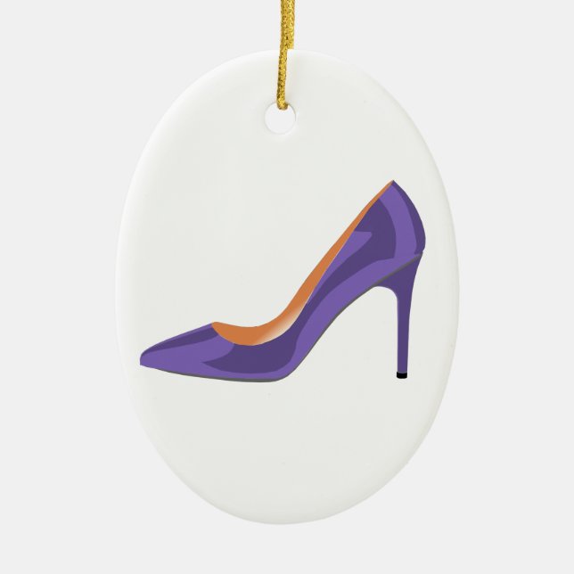 Décoration En Céramique Chaussure haute talon en violet ultra (Devant)