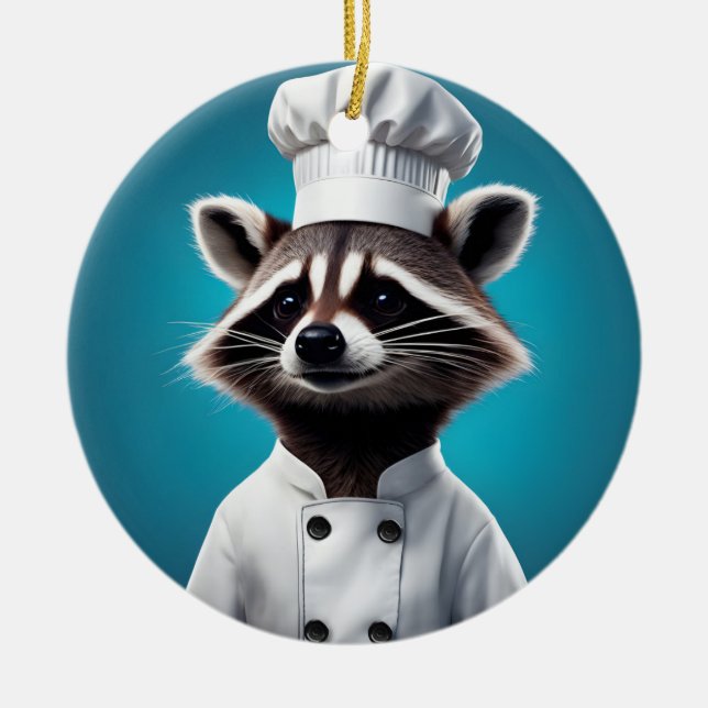 Décoration En Céramique Chef Raccoon (Devant)