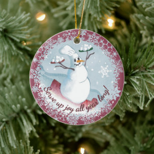 Décoration En Céramique Chef Snowman gourmet gourmet joie de Noël