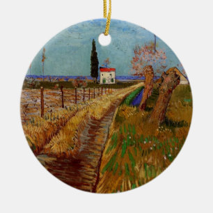 Décoration En Céramique Chemin dans un champ, saules par Vincent van Gogh