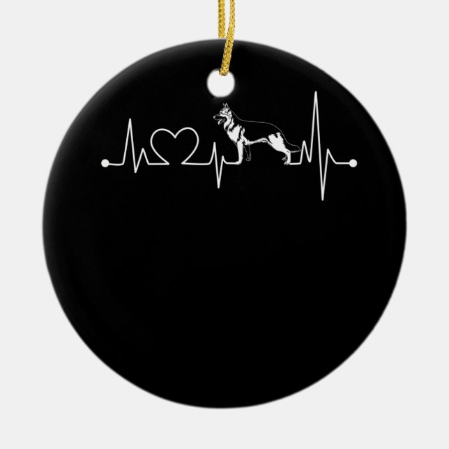 Décoration En Céramique Chemise à Heartbeat allemande Shepherd T (Devant)