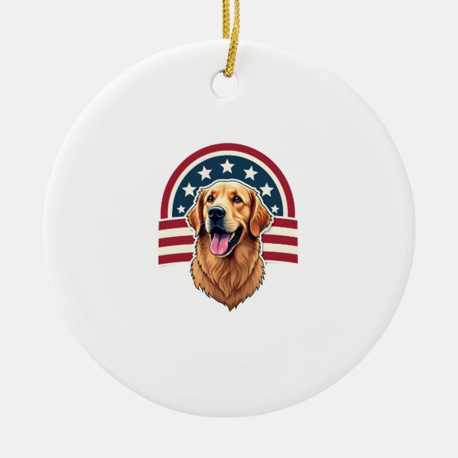 Décoration En Céramique Chemise à motif arc-en-ciel de Golden Retriever pa (Devant)