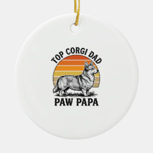 Décoration En Céramique Chemise Corgi Papa Vintage Sunset Chien Papa Cadea